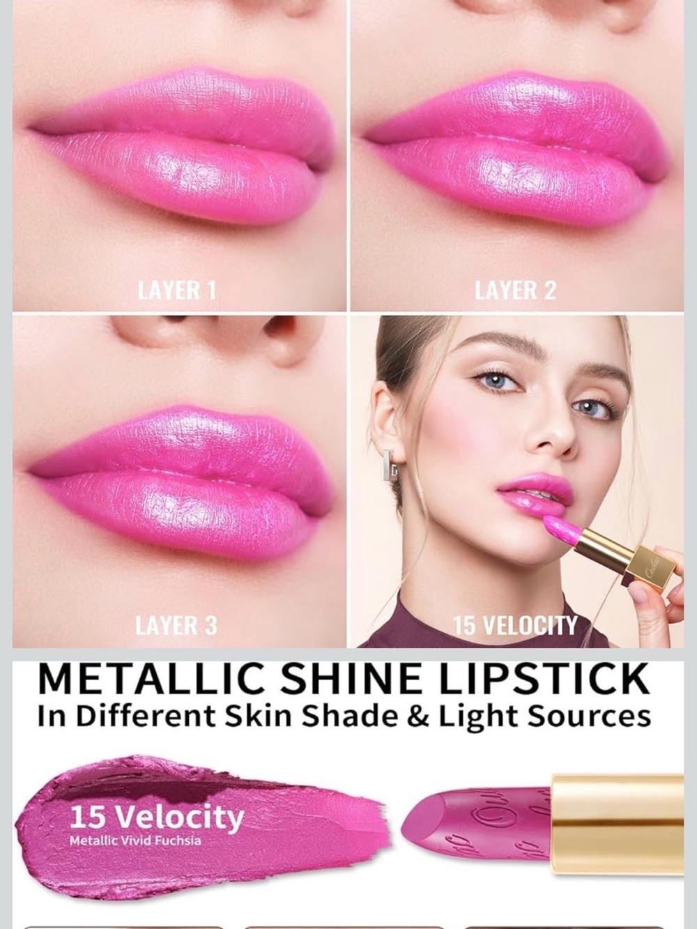 Oulac “Velocity” Metallic Shine Lipstick